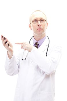 Be quiet! Medical doctor calling somebody