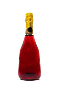 Red champagne on a white background