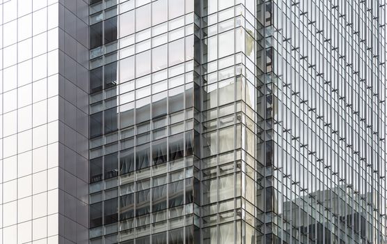 Close up of a office building made of glass