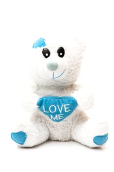 loving teddy bear on a white background