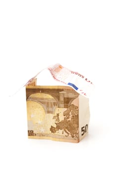 Money house on a white background