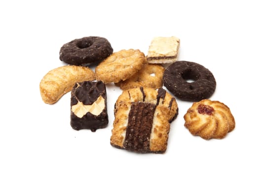 assorted cookies on a white background
