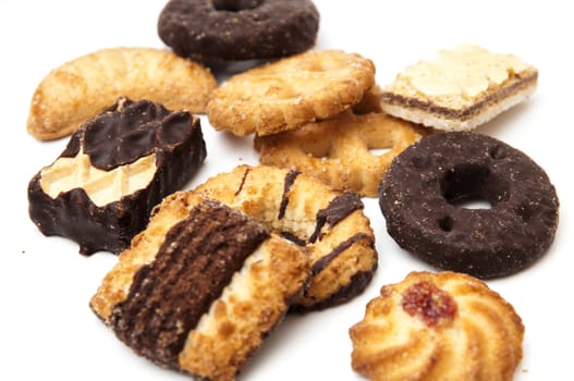 assorted cookies on a white background