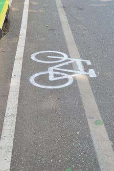 bike lane for bicycle ride in uttradit province, Thailand