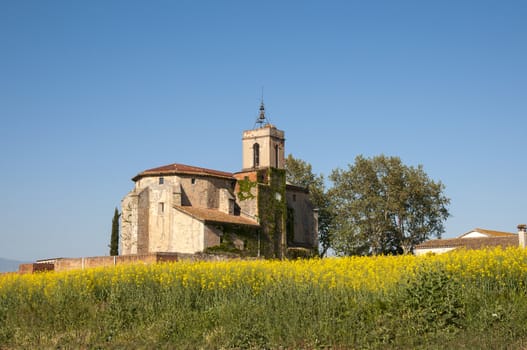 ancient church surrounded by vegetation Granollers