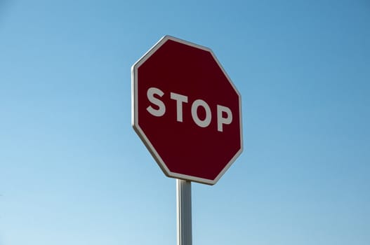 stop sign with sky background