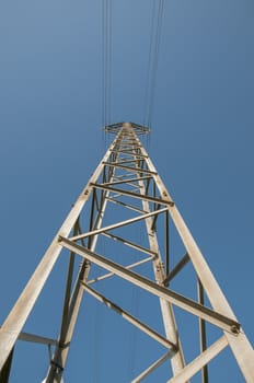 electric tower with sky background