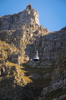 Cable car to table mountain in Cape Town, South Africa 
