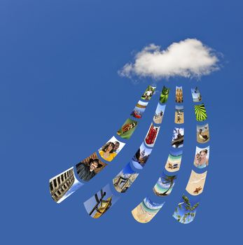 Concept of cloud services for storing and sharing photos