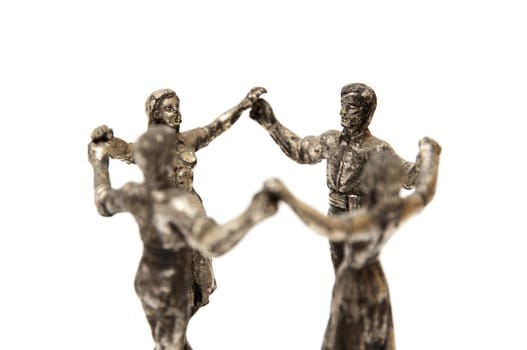 people dancing Sardana statue on a white background