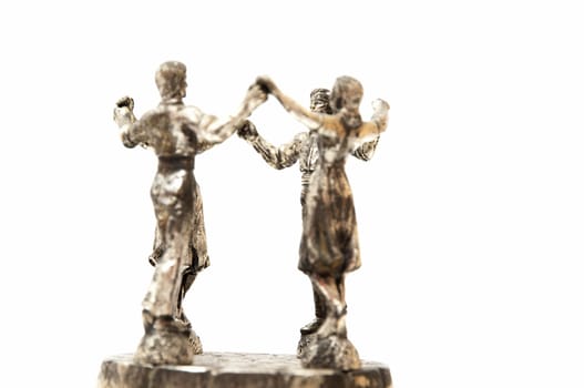 people dancing Sardana statue on a white background