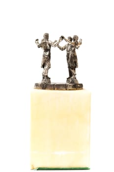 people dancing Sardana statue on a white background