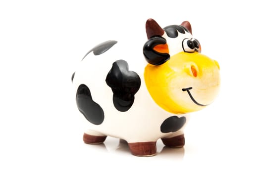 cow piggy bank on a white background
