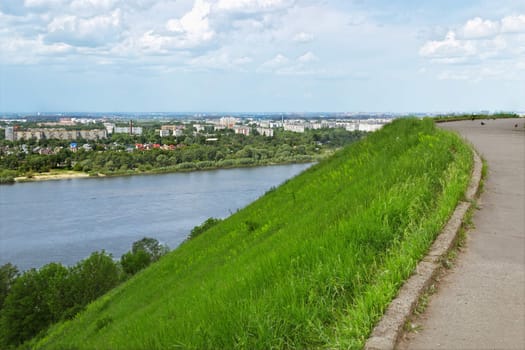 View of the city from a high bank of the river