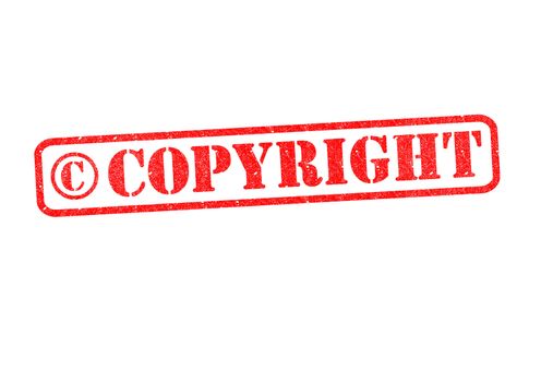 COPYRIGHT Rubber Stamp over a white background.