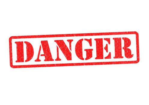 DANGER Rubber Stamp over a white background.