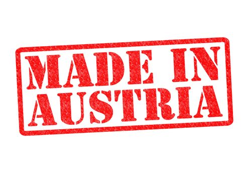 MADE IN AUSTRIA Rubber Stamp over a white background.