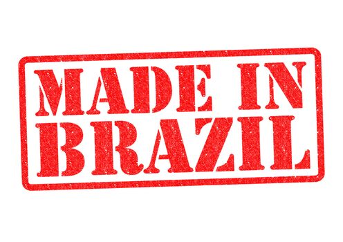 MADE IN BRAZIL Rubber Stamp over a white background.