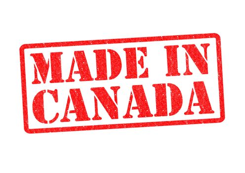 MADE IN CANADA Rubber Stamp over a white background.