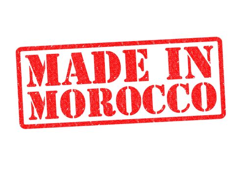MADE IN MOROCCO Rubber Stamp over a white background.