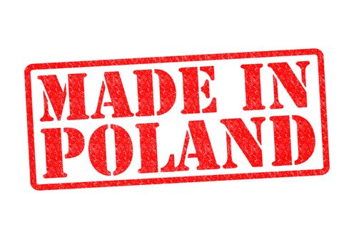 MADE IN POLAND Rubber Stamp over a white background.