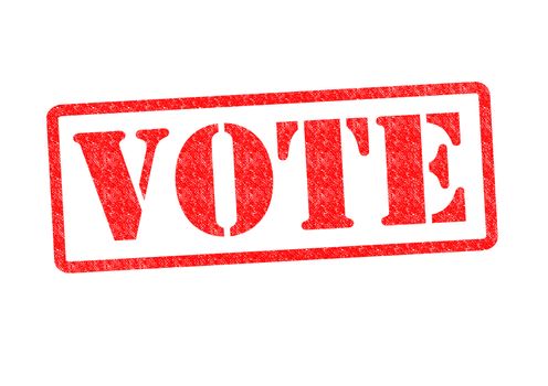 VOTE Rubber Stamp over a white background.