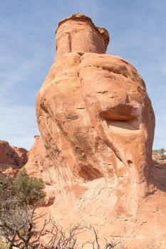 This funny looking rock at Arches appears to be having a good laugh.