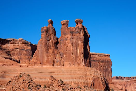 Arches National Park, Utah. This area is like some giant relentlessly sculpted different scenes throughout the park.