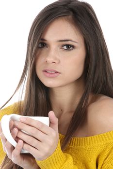 Woman Drinking a Mug of Coffee