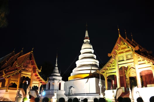 Landmark of an Ancient wat in Chiang Mai, Thailand