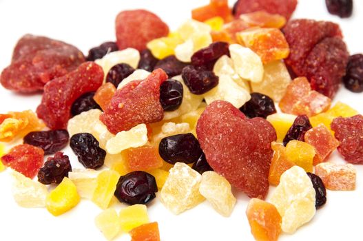 candied fruit on a white background