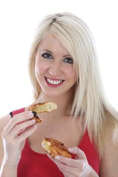 Woman Eating Danish Pastry