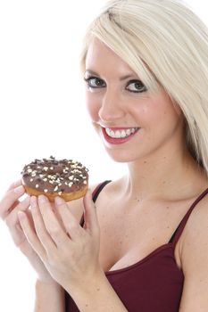 Woman Eating a Donut