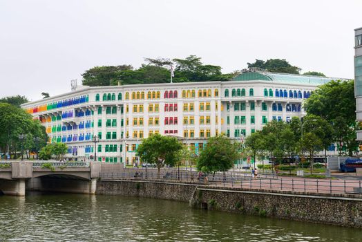 SINGAPORE - SEP 09: MICA building, home to the Ministry of Information, Communications and the Arts on Sep 09, 2012 in Singapore. Is a colonial landmark and was opened in 1934.