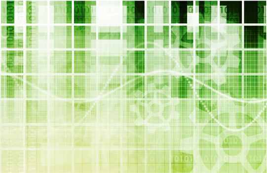 Web Application Database System in 3d Background