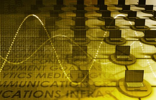 Virtual Technology with Data Network Stream Art