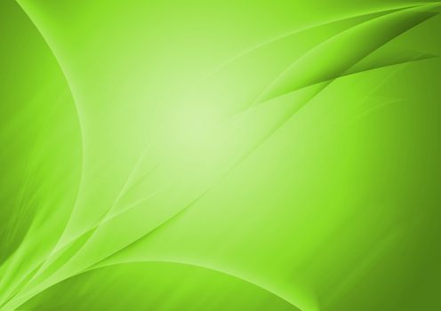 Green abstract lines curve background