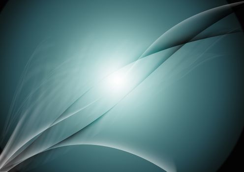 Abstract lines with curve blue green background