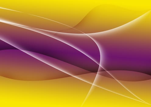 Abstract lines with curve yellow and purple background