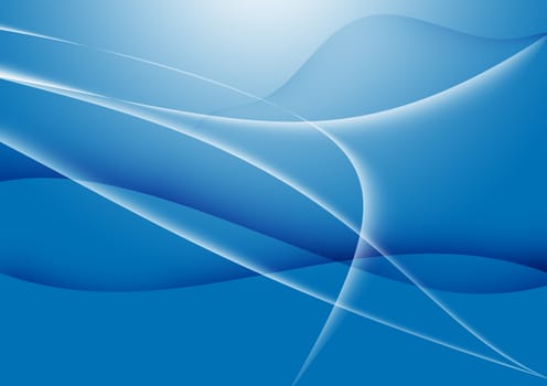 Abstract lines with curve blue background