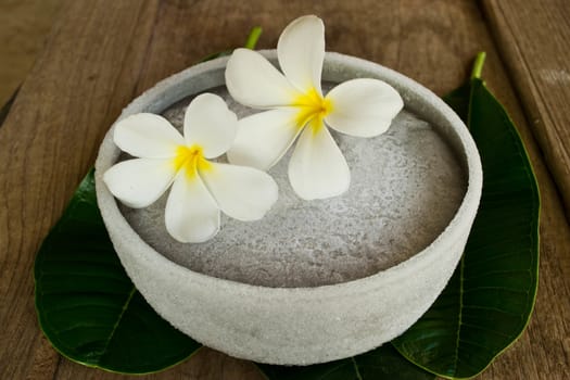 Plumeria placed on ice