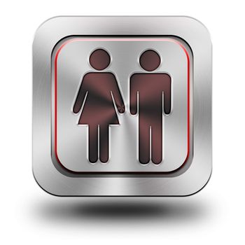 Women & Men, aluminum, steel, chromium, glossy, icon, button, sign, icons, buttons, crazy colors