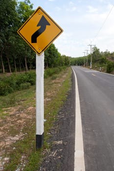 Winding Road Sign in Thailand
