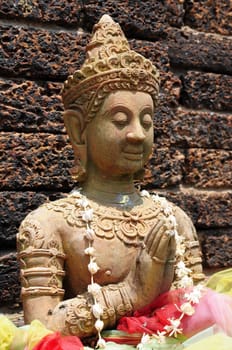 Ancient wat ruins of Buddha sculpture in Chiang Mai,Thailand
