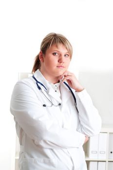 portrait of a woman doctor with stethoscope