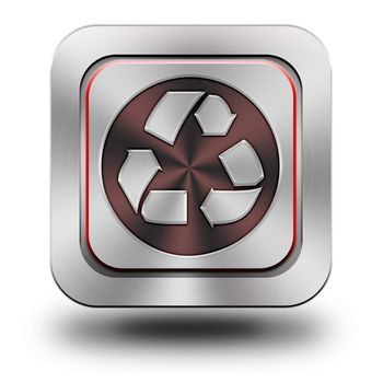 Recycle, aluminum, steel, chromium, glossy, icon, button, sign, icons, buttons, crazy colors