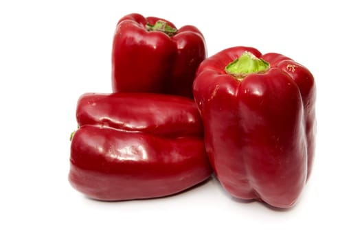 red peppers on a white background