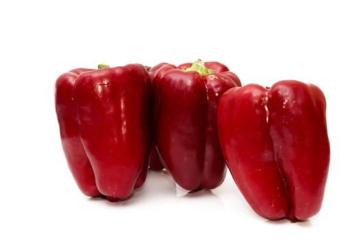 red peppers on a white background