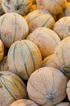 Vertical background from ripe melons