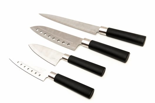 kitchen knives on a white background